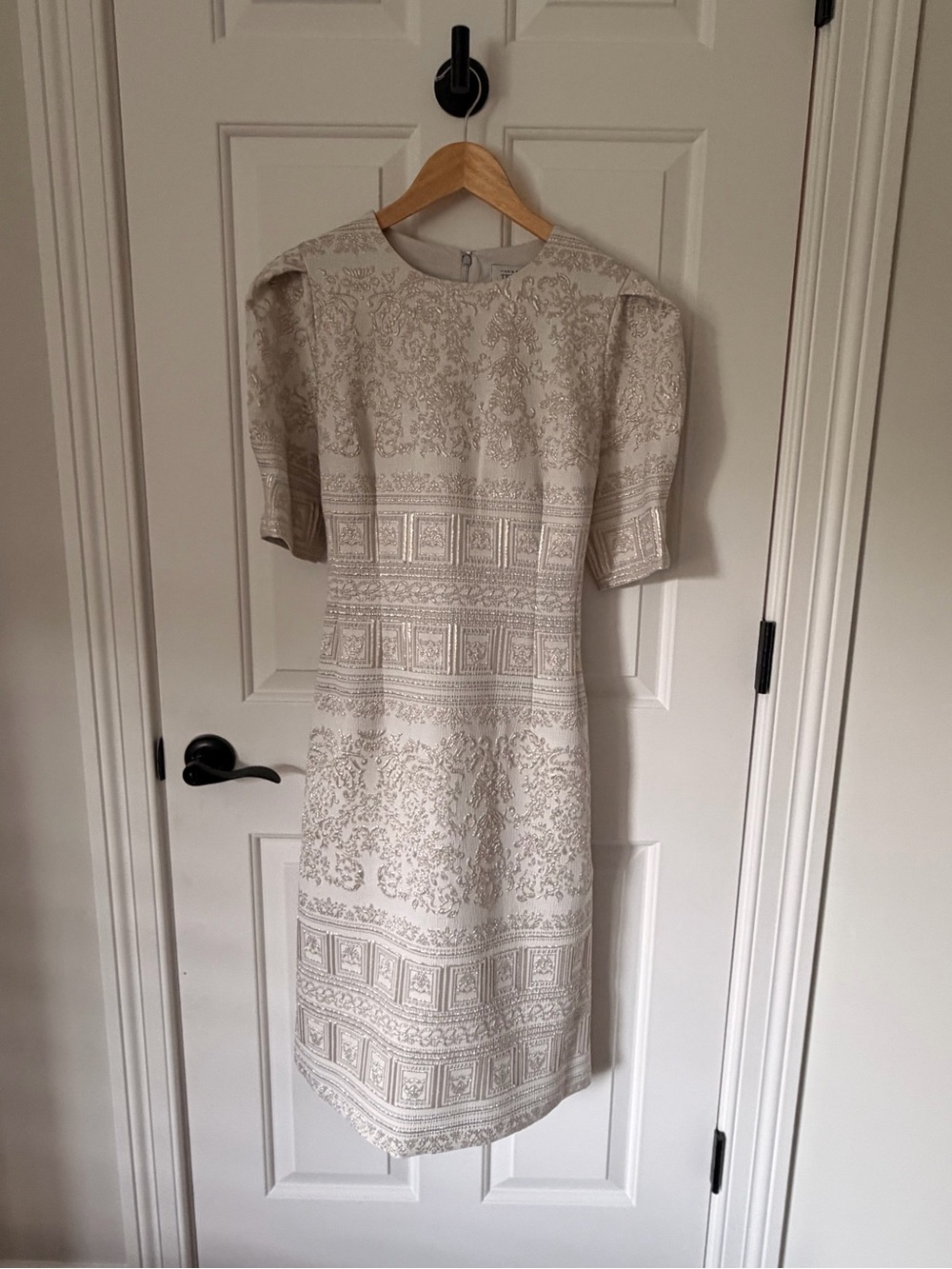 Teri Jon Metallic Boucle Dress